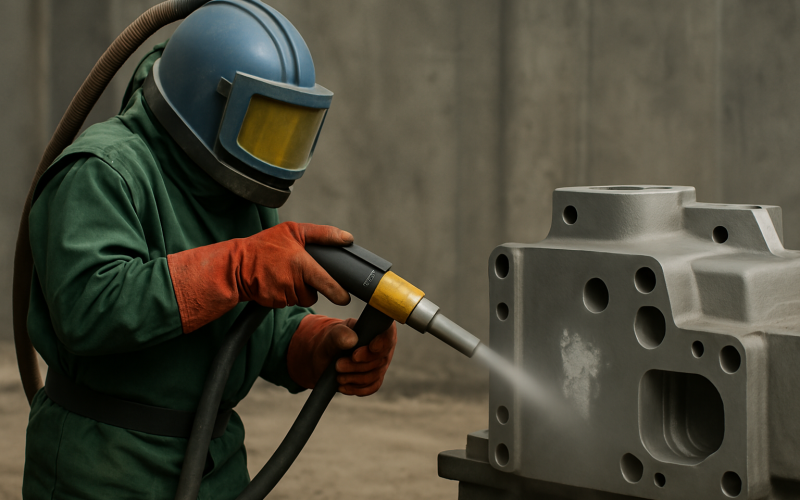 Sandstrahlen-Industrielle-Teile